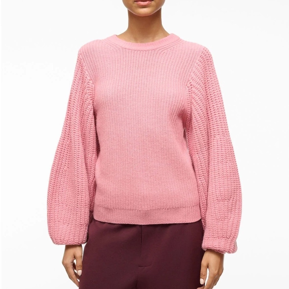 STAUD Aura Ribbed Wool-Blend Sweater
